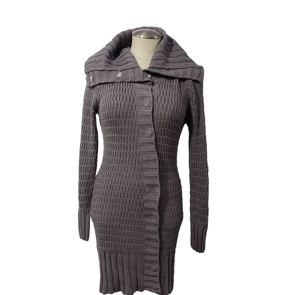 New MG Studio Gray Sweater Jacket Cardigan Snap Closure M